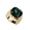Gold Green, variant on Men's Stainless Steel Vintage Punk Rock Domineering Personality Large Square Black Gemstone Signet Ring Simple Statement Gold Size 8