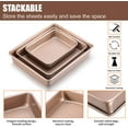 thumbnail image 4 of Deep Baking Pans Set Nonstick,Rectangle Cake Pan,Stackable Bakeware Set of 3,Oven Trays for Baking,Gold(9''/11''/13''), 4 of 4