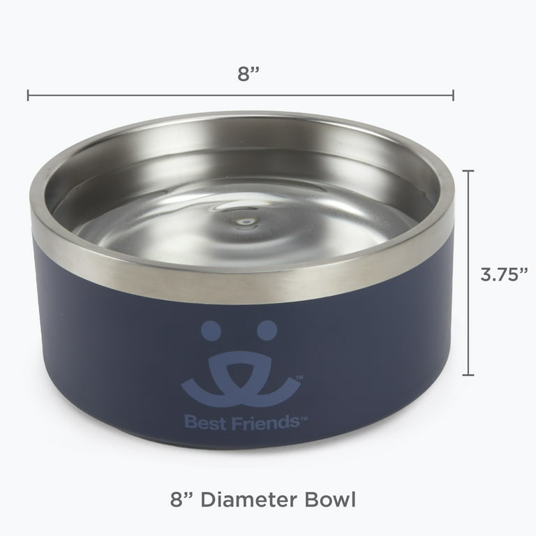 Best Friends Stainless Steel Dog Bowl Navy Blue 64 oz Walmart