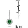 thumbnail image 2 of SZUL Women's 3/4 Carat TW Emerald and Diamond Earrings in 10K White Gold, 2 of 2