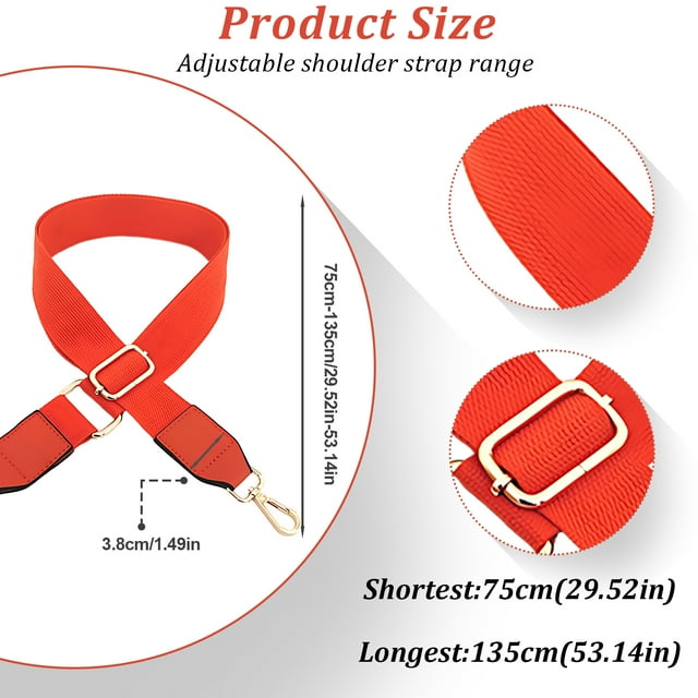 ZheElen Fine Stitching Shoulder Bag Strap No Loose Thread No Shedding Simple Bag Belt Orange