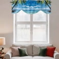 thumbnail image 3 of Summer Beach Landscape Tie Up Valances Curtain, Adjustable Kitchen Coastal Ocean Palm Tree Blue Cloud Sky Wave Valances for Windows Decor, Rod Pocket Short Curtains Set for Bedroom/Bathroom, 42"x12", 3 of 9