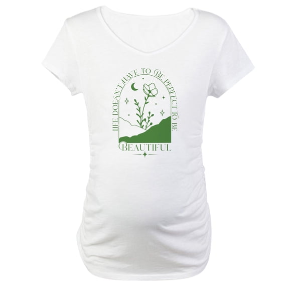 CafePress - PERFECT TO BE Maternity T Shirt - Cotton Maternity T-shirt, Cute & Funny Pregnancy Tee
