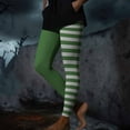 thumbnail image 6 of Aobny Striped No Front Seam Leggings for Women Green Color Block Leggings Skinny Ankle Business Pants for Women,XXL, 6 of 9