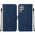 thumbnail image 2 of ELEHOLD for Samsung Galaxy S23 Ultra Embossed Wallet Case, Card Slots Magnetic Clasp Hand Strap Kickstand Function Wireless Charging Shockproof Business PU Leather Flip Folio Cover Case,Darkblue, 2 of 6
