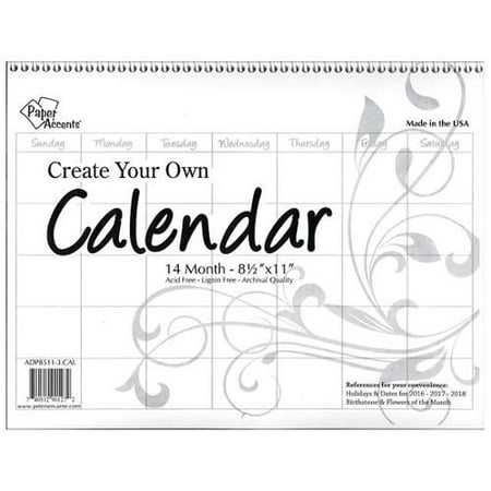 - CYO Calendar 8.5x11 14 Month Landscape Blank White