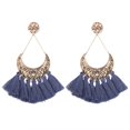 thumbnail image 1 of Pendientes con diseño de luna retro y borlas largas de estilo étnico azul Sin, 1 of 10