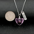 thumbnail image 6 of Stainless Steel Faith Pendant Necklaces Christian Religious Jewelry, Real Mustard Seed in Heart Shape Openable Pink Bottle Case Y756-6 (Pink), 6 of 7