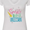 thumbnail image 4 of Inktastic Sparkle Like a Unicorn Women's V-Neck T-Shirt, 4 of 5