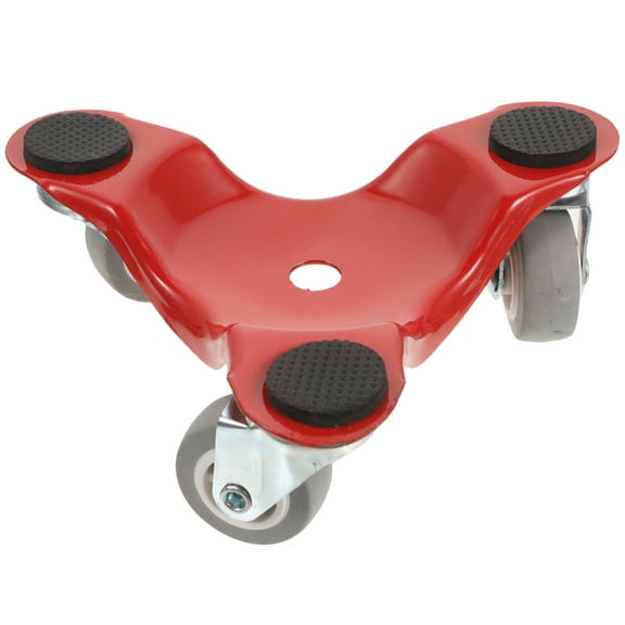 Pawsdot Furniture Moving Dolly Metal Red with 3 Wheels for Home Use
