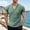 Green, variant on 100 Percent Cotton T-Shirts for Men Jerdar Men's Solid Color Pleated Frayed Edges Special V-neck Short-sleeved Shirt