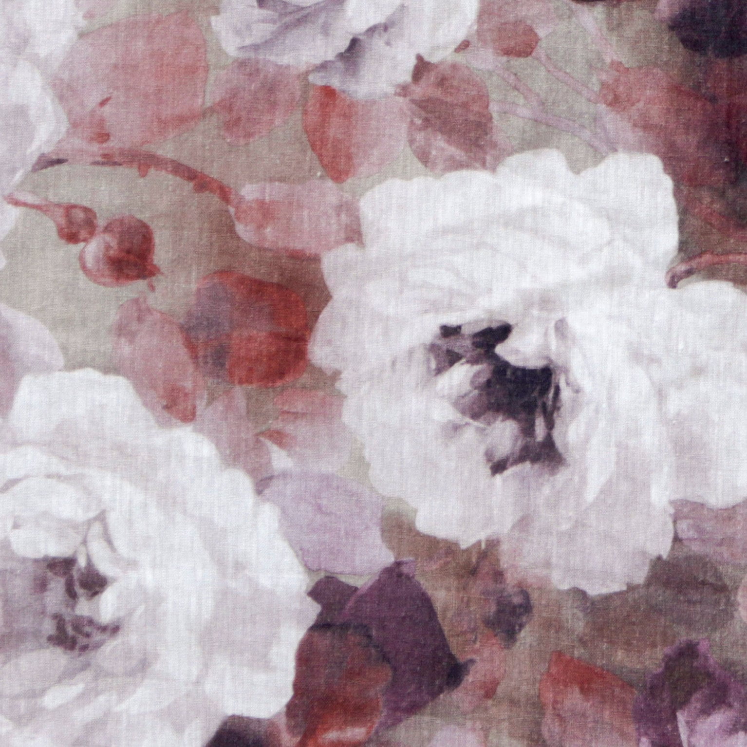 Fabric Mart Direct Purple, Maroon Cotton Printed Fabric By The Yard, 54 inches / 137 cm width, 5 Continuous Yards Purple Cotton Fabric, Dreamy Roses, Upholstery Drapery Curtain Wholesale Fabric