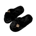 thumbnail image 2 of Women Casual Winter Slippers, Fashionable Open-Toe Indoor Outdoor Shoes, Comfortable Soft Home Footwear, Stress Relief and Posture Support, Perfect for Daily Casual Wear Black C, 2 of 9
