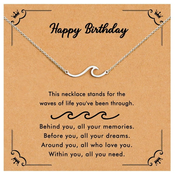 NICKSUN Birthday Gifts For Women, Dainty Wave Necklace Unique Gifts For Women, Birthday Necklace For Women Friend Sister Daughter Mom Granddaughter