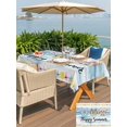 thumbnail image 5 of Outdoor Tablecloth with Umbrella Hole for Patio/Picnic/Party/Camping, Summer Beach Waterproof Table Cloth Rectangle Table Cover Washable, Happy Summer Slippers Coastal Blue Wooden (54"x 80"), 5 of 8