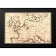 thumbnail image 2 of Agnese, Battista 24x17 Black Modern Framed Museum Art Print Titled - Portolan Map of Spain, England, France, Germany, The British Isles, 2 of 5