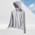 thumbnail image 5 of Bosfbaoi Women's Hooded Full Zip Long Sleeve Sun Protection Jacket, Ultra-Lightweight Breathable Quick Dry Outerwear, Mask Integrated Thumbhole Coat for Outdoor Hiking Daily, 5 of 7