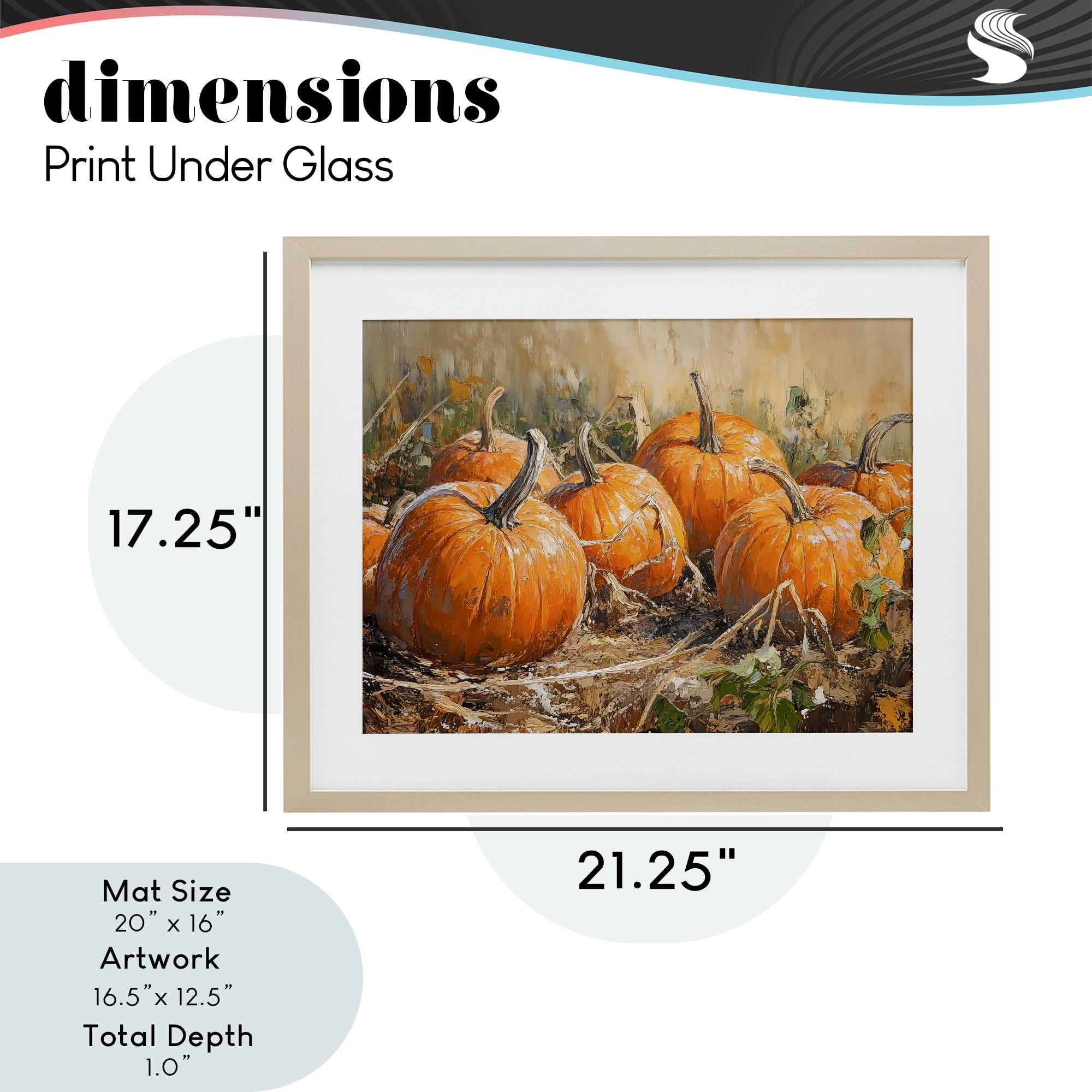 Stupell Industries Pumpkin Patch Autumn Harvest Scene Birch Framed Print Under Glass, design by Nini Art