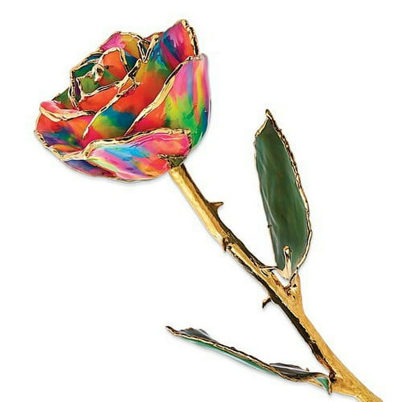 24k Gold Plated Paradise Neon Tie Dyed Rose