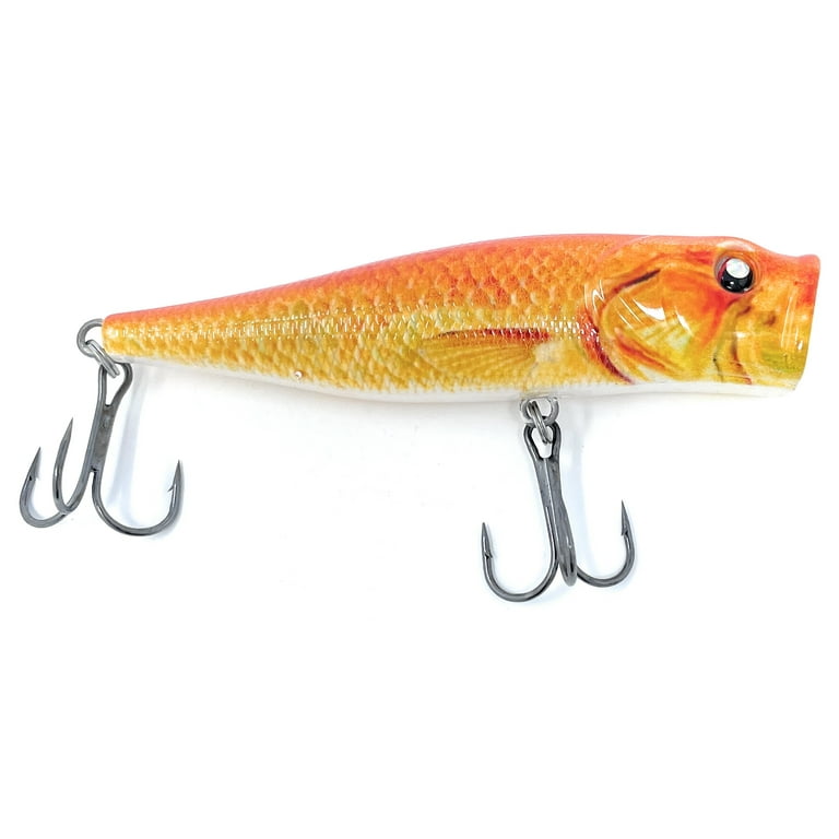 Rattlin Topwater Popper Lure from GotLured Great for Bass, Bream, Catfish and Many Other Freshwater Fish, Orange