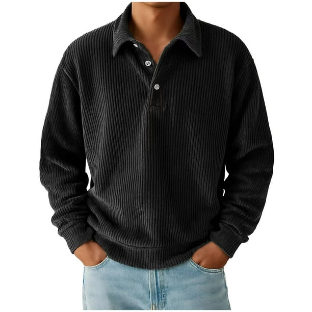 pstuiky manga larga para hombre, Cárdigan informal de manga larga con solapa y botones para hombre, color liso top de hombre xxl