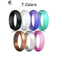 thumbnail image 3 of PULLIMORE Pack of 7 Silicone Rings for Women 2mm Thin and Durable Rubber Wedding Bands for Sport Club Party (Size 6), 3 of 9