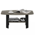 thumbnail image 5 of Furinno Simple Coffee Table, 2-Tier Small Coffee Table wih Open Shelf, Side Table, Tabletop with Soft Edges, for Living Room, Home Office, Grey Oak, 5 of 5