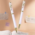 thumbnail image 4 of VKLU 1PC Luxury Metal Ballpoint Pen, Elegant Pearl Flower Executive Gift Pen with Black Ink, Weighted Brass Writing Pen, White, 4 of 5