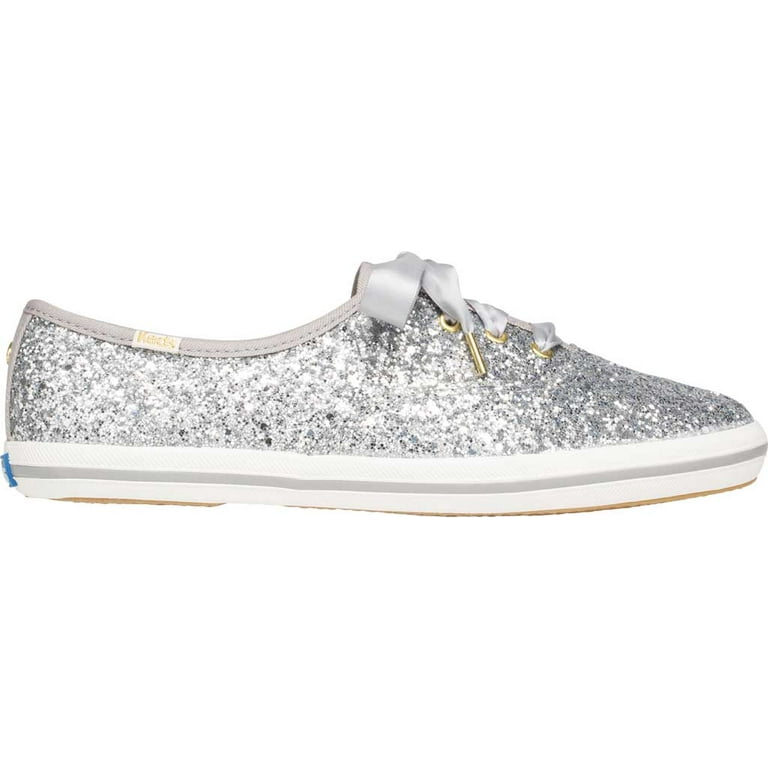Women's Keds Kate Spade Champion Glitter Sneaker Silver Canvas