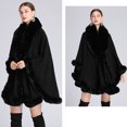 thumbnail image 3 of Ponchos para mujer Obosoyo, piel sintética, cuello, capa, capa, pashmina, 3 of 5