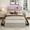 Beige027, variant on Tydimor Queen Bed Frame with Headboard & Bookcase Storage Shelf, Rattan Beds with Charging Station and LED Lights, No Box Spring Needed