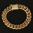 18k Gold Plated CZ Clasp Stainless Steel Miami Cuban Link Bracelet