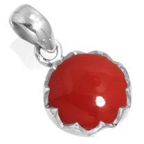 925 Sterling Silver Women Jewelry Red Stone Pendant