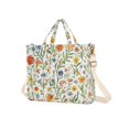 thumbnail image 7 of FORMRS Womens Corduroy Tote Bag Crossbody Shoulder Handbag with Pocket, Watercolor Wildflowers Pattern, 7 of 7