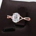 thumbnail image 3 of solitaire jewels 1.7CT Oval Moissanite Twisted Shank Engagement Ring For Women, 10K Rose Gold, 3 of 7