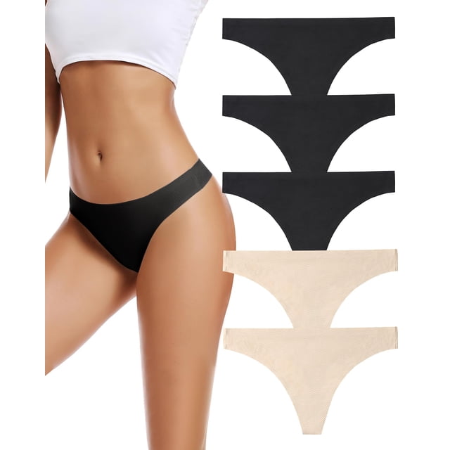 Tangas sin costuras Underwear Voenxe para mujer, paquete de 5