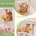thumbnail image 6 of LEDREM 44.1-Inch Multi-Level Cat Tree with Hammock, 2 Perches & Cave, 4 Scratching Posts & Hanging Toys for Indoor Cats, Jelly Pink, 6 of 6