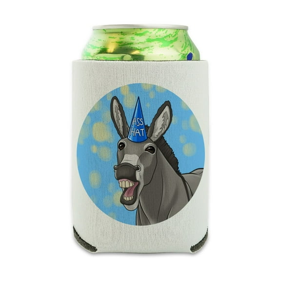 Ass Hat Donkey Funny Can Cooler - Drink Sleeve Hugger Collapsible Insulator - Beverage Insulated Holder