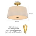 thumbnail image 2 of 60W Modern Fabric Ceiling Light Fixture White Simple Fan-shaped Lamps Home Decor, 2 of 18