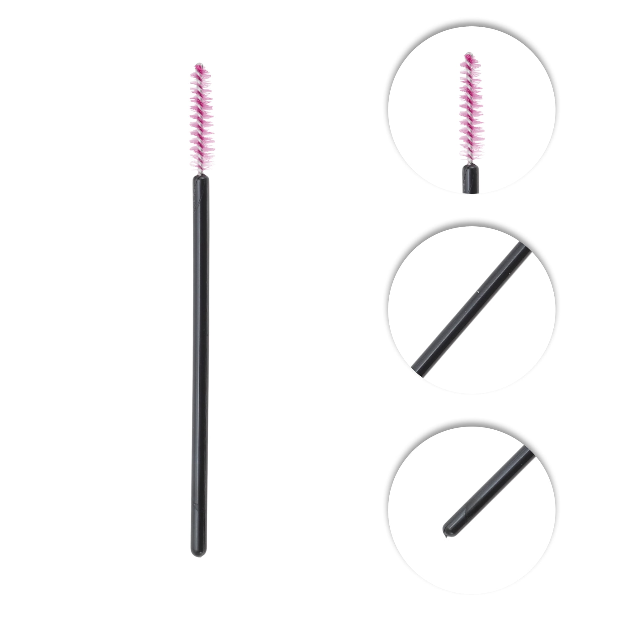 Unique Bargains 50 Pcs Disposable Eyelash Brush for Bathroom Black, Rose Red