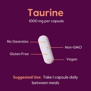 BESTVITE Taurine 1000mg (120 Vegetarian Capsules)-No Stearates - No Fillers - No Flow Agents