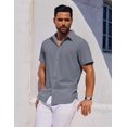 thumbnail image 4 of COOFANDY Mens Casual Business Shirts Button Up Slim Fit Short Sleeve Shirts Work Office, 4 of 6