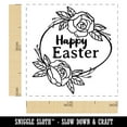 thumbnail image 2 of Happy Easter Egg with Elegant Roses Self-Inking Rubber Stamp Ink Stamper - Fuchsia Ink - Small 1 Inch, 2 of 7