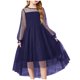thumbnail image 1 of Odeerbi Niñas Tiered Tul Princesa Vestidos de Noche Vestido Formal de Manga Larga de Malla Vestido de Fiesta, 1 of 6