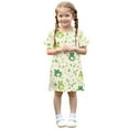 thumbnail image 4 of Ugoldhm Casual Girls Graphic Print Summer Dress - Short Sleeve Crew Neck Midi Dresses, Size 3-12, 4 of 9