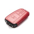 thumbnail image 3 of Vitodeco Genuine Leather Smart Key Fob Case Compatible with Toyota Rav4, Camry, Prius, Highlander, CH-R, Avalon, Toyota 86, Mirai (3 Buttons, Red), 3 of 5