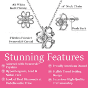 Cate & Chloe Alexis 18k White Gold Plated Flower Jewelry Set with Swarovski Crystals Gift for Women