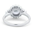 thumbnail image 3 of Halo Vintage Engagement Ring Round Simulated CZ 925 Sterling Silver Size 6, 3 of 4