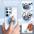 thumbnail image 6 of Allytech Crystal Clear Case for Samsung Galaxy S23 Ultra with 360° Rotatable Ring Holder Kickstand, [Compatible with MagSafe] Soft Bumper + Hard PC Hybrid Protective [Non-Yellowing] Case, Blue, 6 of 7