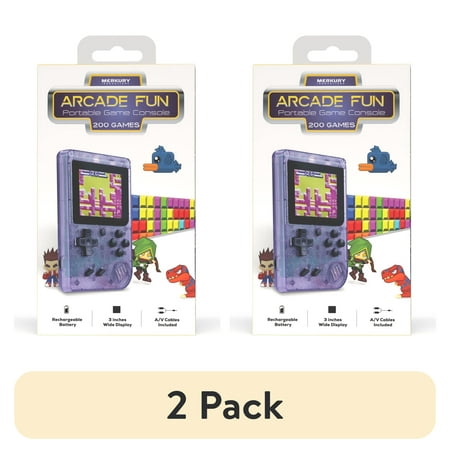 (2 pack) Merkury Innovations Portable Handheld Video Game Console with 200 Classic Games